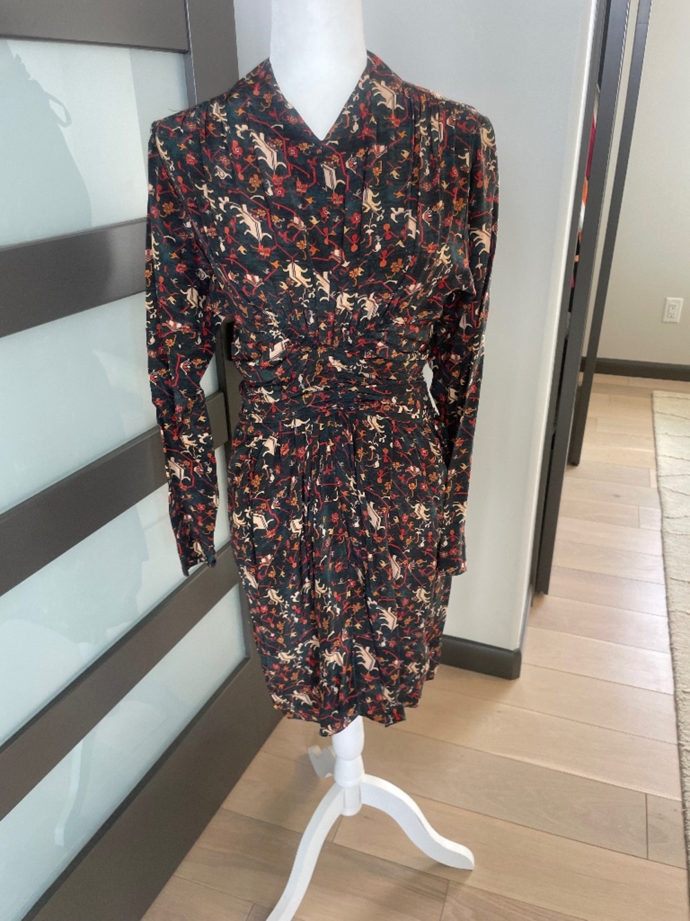 Isabel Marant Estelle Ruched Silk Mini Dress